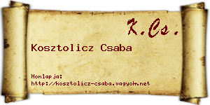 Kosztolicz Csaba névjegykártya