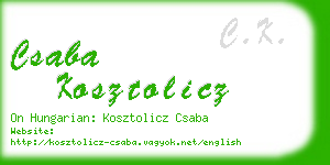 csaba kosztolicz business card